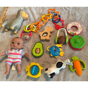 Lot Baby Toys Teethers Walmart doll Avocado Nuby wooden dinosaur light up llama